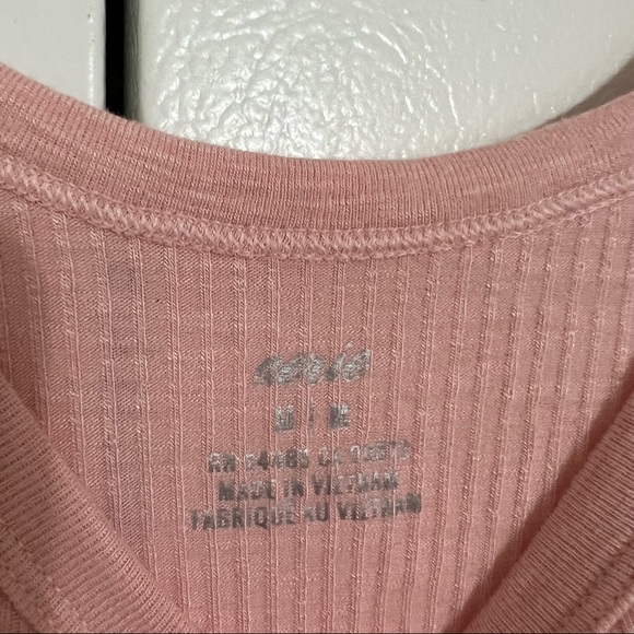 PINK RIBBED AERIE TANG TOP - Picture 2 of 5